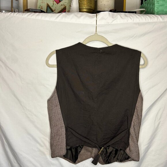 New York & Company Vintage Tweed Vest w/ Floral Embroidery | Size 14 | Y2K | - Picture 4 of 7